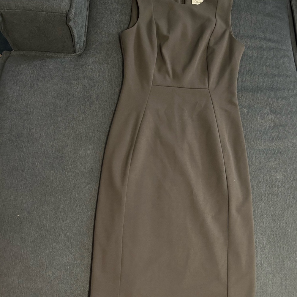Calvin Klein Sleeveless Gray Midi Dress